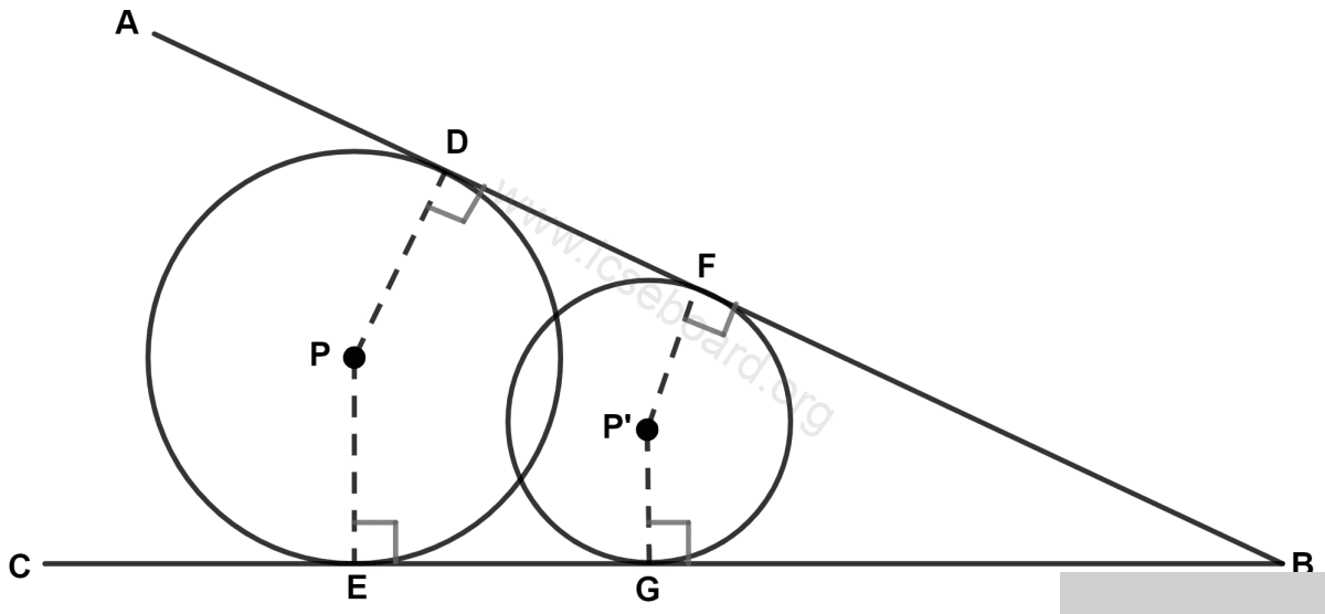 The locus of the centers of all circles, which are tangents to the arms AB and BC of angle ABC is : Loci, Concise Mathematics Solutions ICSE Class 10.