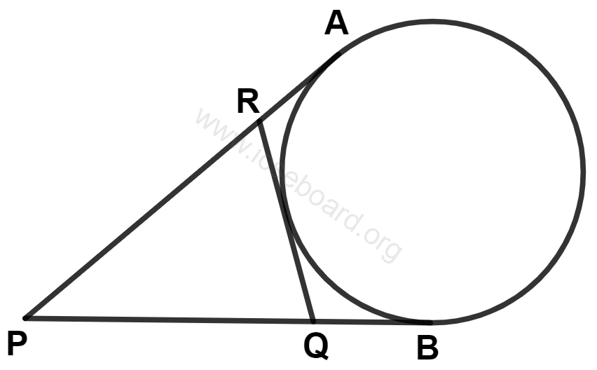 In the given figure, PA, PB and QR are tangents to a circle. If perimeter of the △PQR = 18 cm, the length of tangent PA is : Tangents and Intersecting Chords, Concise Mathematics Solutions ICSE Class 10.