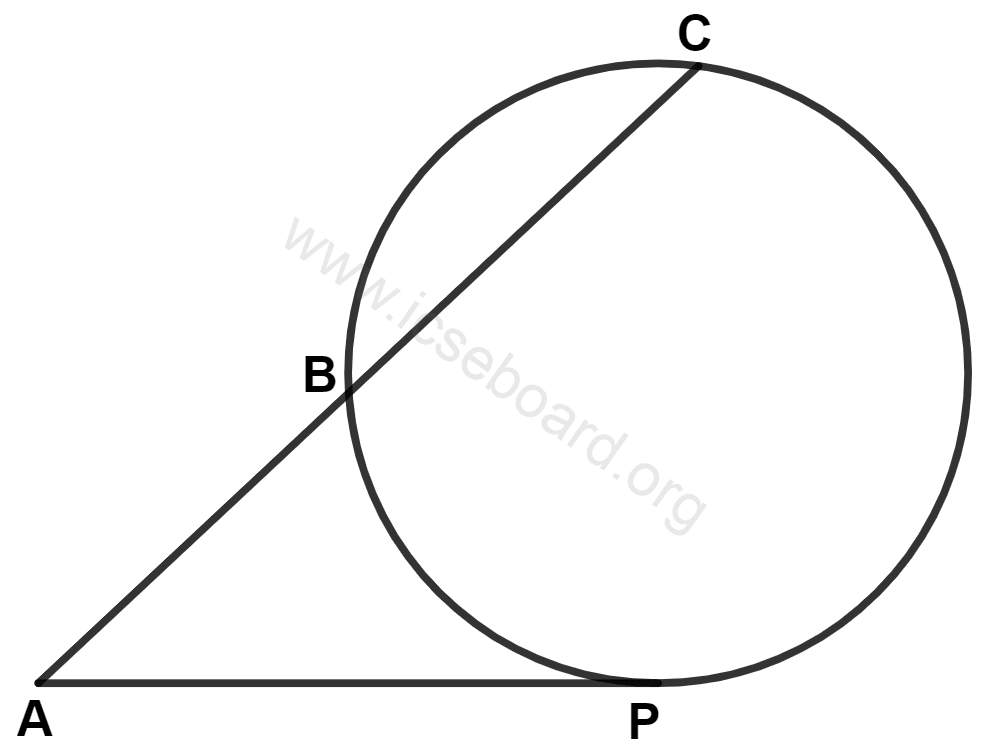 AP is a tangent to the given circle. If AB = 8 cm and BC = 10 cm, then AP is : Tangents and Intersecting Chords, Concise Mathematics Solutions ICSE Class 10.