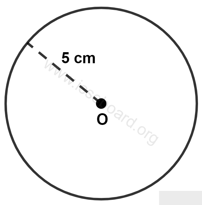 A point P moves in such a way that it is at a distance less than or equal to 5 cm from a fixed point O. The locus of point P is : Loci, Concise Mathematics Solutions ICSE Class 10.