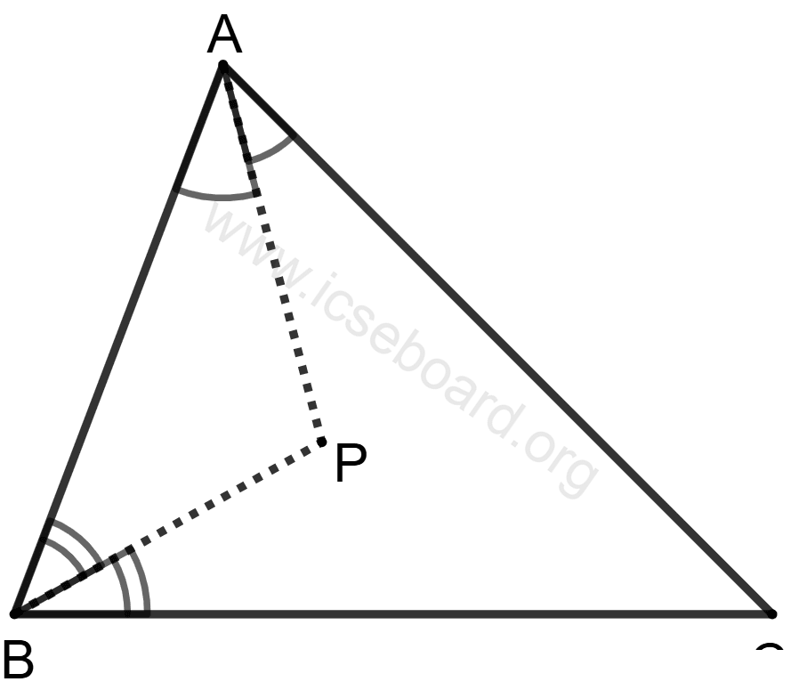 Concise Mathematics Selina Solutions Class 10 ICSE Chapter 19 Constructions (Circles) 4 In triangle ABC, bisectors of angles A and B meet at point P. Concise Mathematics Solutions ICSE Class 10.