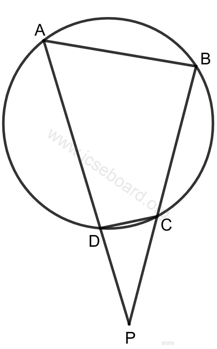 Chords AD and BC one produce meet at exterior point P. Concise Mathematics Solutions ICSE Class 10.