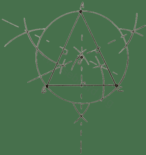 Concise Mathematics Selina Solutions Class 10 ICSE Chapter 19 Constructions (Circles) 14 Perpendicular bisectors of the sides AB and AC of a triangle ABC meet at O.(i) What do you call the point O ? (ii) What is the relation between the distances OA, OB and OC ? (iii) Does the perpendicular bisector of BC pass through O ? Constructions, Concise Mathematics Solutions ICSE Class 10.