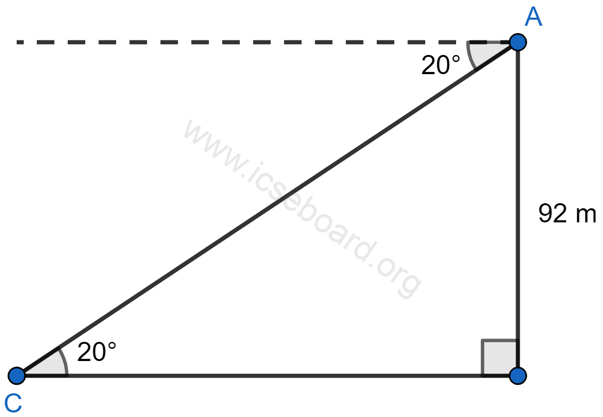A man stands 9 m away from a flag-pole. He observes that angle of elevation of the top of the pole is 28° and the angle of depression of the bottom of the pole is 13°. Calculate the height of pole. Heights and Distances, Concise Mathematics Solutions ICSE Class 10.