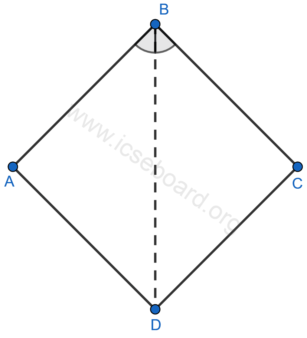 Describe the locus of a point in rhombus ABCD, so that it is equidistant from AB and BC. Loci, Concise Mathematics Solutions ICSE Class 10.
