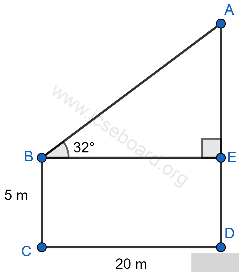 Find AD. Heights and Distances, Concise Mathematics Solutions ICSE Class 10.