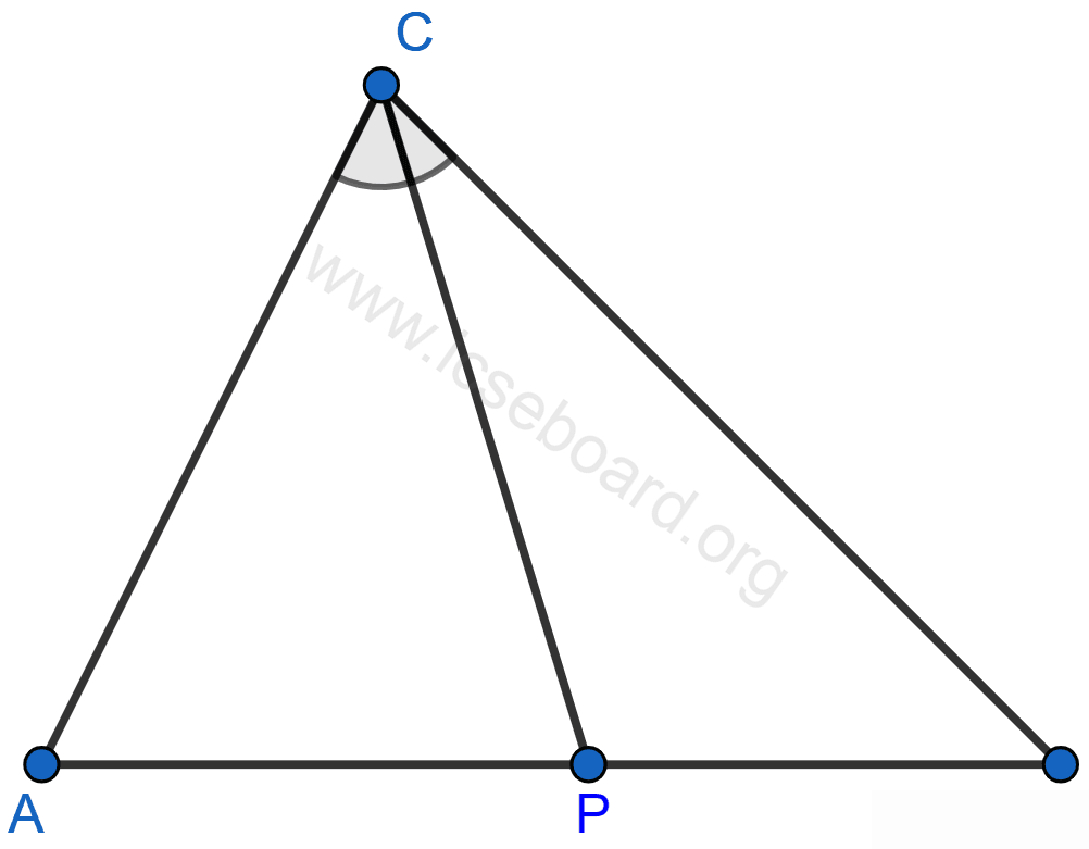 Given: CP is the bisector of angle C of ∆ABC. Prove: P is equidistant from AC and BC. Loci, Concise Mathematics Solutions ICSE Class 10.