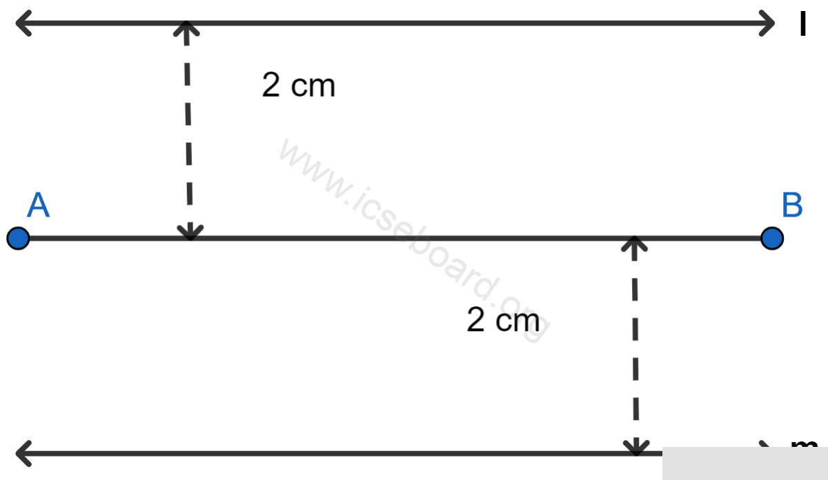 Describe the locus of points at a distance 2 cm from a fixed line. Loci, Concise Mathematics Solutions ICSE Class 10.