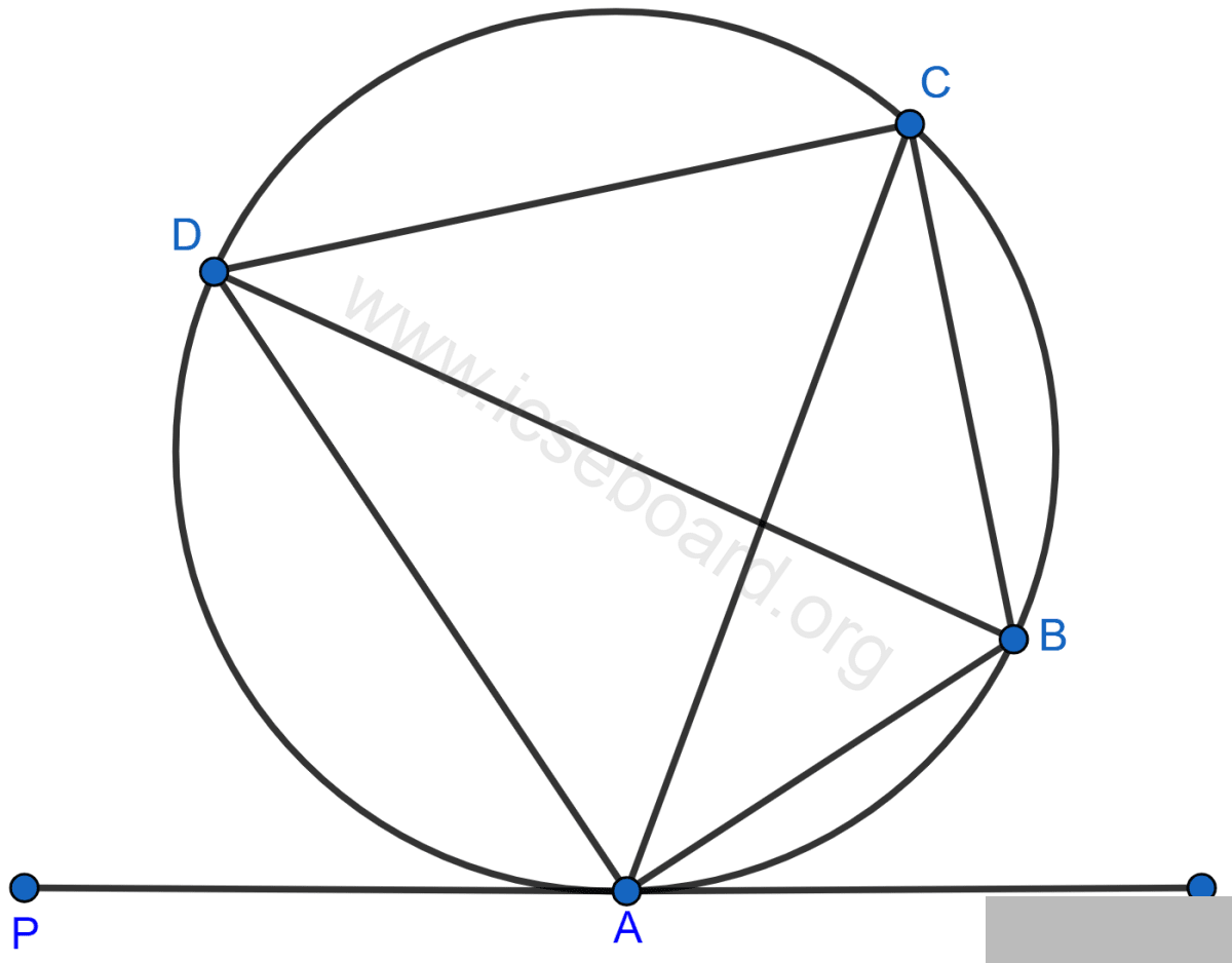 In the figure, PQ is a tangent to the circle at A. AB and AD are bisectors of ∠CAQ and ∠PAC. If ∠BAQ = 30°, prove that : BD is diameter of the circle. Tangents and Intersecting Chords, Concise Mathematics Solutions ICSE Class 10.