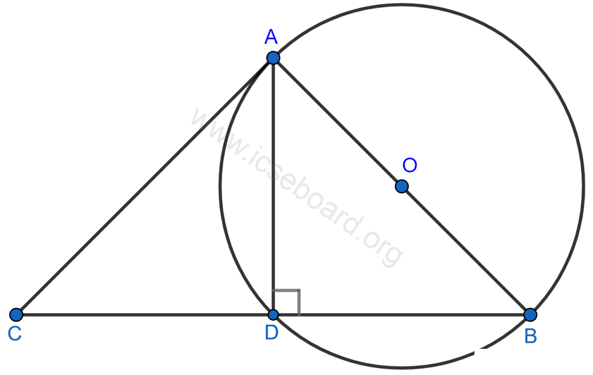 Concise Mathematics Selina Solutions Class 10 ICSE Chapter 17 Circles 128 In the given figure, ABC is a triangle in which ∠BAC = 30°. Show that BC is equal to the radius of the circumcircle of the triangle ABC, whose centre is O. Circles, Concise Mathematics Solutions ICSE Class 10.