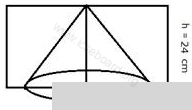 From a rectangular solid of metal 42 cm by 30 cm by 20 cm, a conical cavity of diameter 14 cm and depth 24 cm is drilled out. Find: (i) the surface area of the remaining solid (ii) the volume of remaining solid (iii) the weight of the material drilled out if it weighs 7 gm per cm<sup>3</sup>. Cylinder, Cone, Sphere, Concise Mathematics Solutions ICSE Class 10.