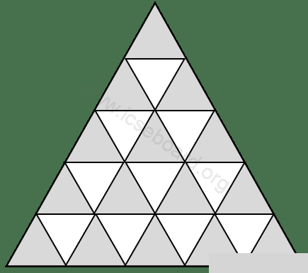 Concise Mathematics Selina Solutions Class 10 ICSE Chapter 10 Arithmetic Progression 3 The figure shows a big triangle in which multiple other triangles can be seen. Observe the pattern of dark shaded and light unshaded triangles starting with one triangle in row 1, three triangles in row 2, five triangles in row 3 and so on. Concise Mathematics Solutions ICSE Class 10.