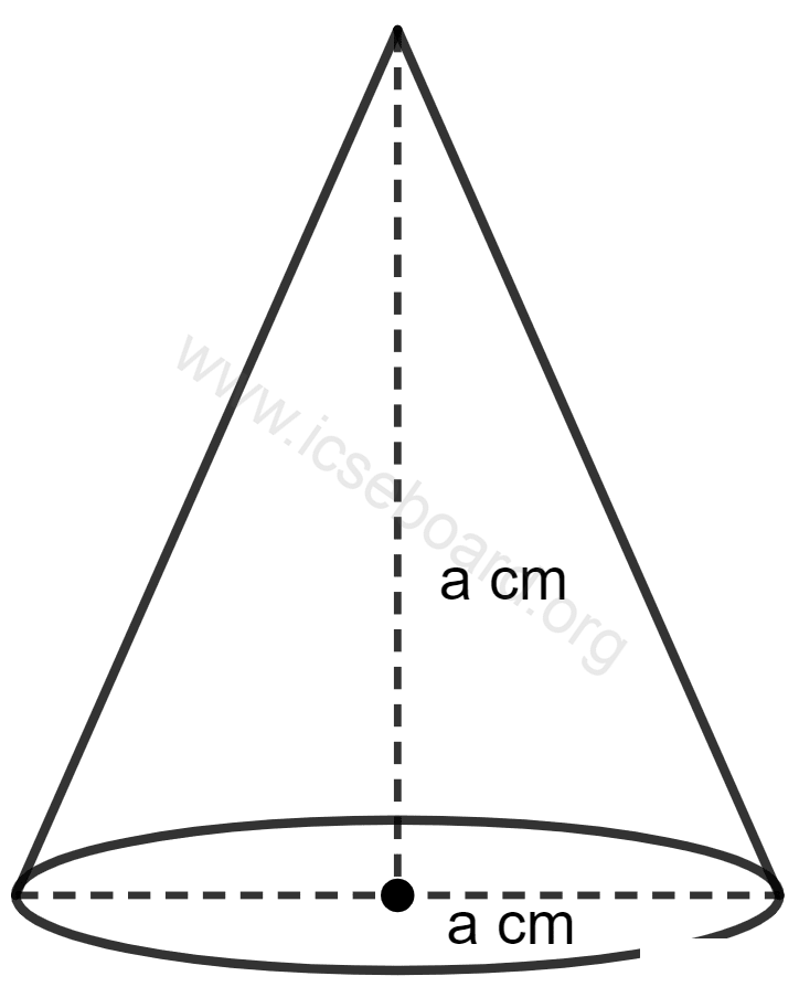ICSE Maths Solved Competency Focused Questions Solutions Class 10 Chapter 1 Multiple-Choice Questions 11 A right circular cone has the radius of the base equal to the height of the cone. If the volume of the cone is 9702 cu. cm, then the diameter of the base of the cone is : Maths Competency Focused Practice Questions Class 10 Solutions.