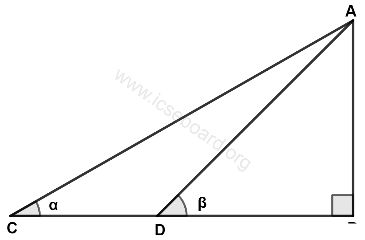 ICSE Maths Solved Competency Focused Questions Solutions Class 10 Chapter 1 Multiple-Choice Questions 15 A man standing on a ship approaching the port towards the lighthouse is observing the top of the lighthouse. In 10 minutes, the angle of elevation of the top of the lighthouse changes from α to β. Then : Maths Competency Focused Practice Questions Class 10 Solutions.