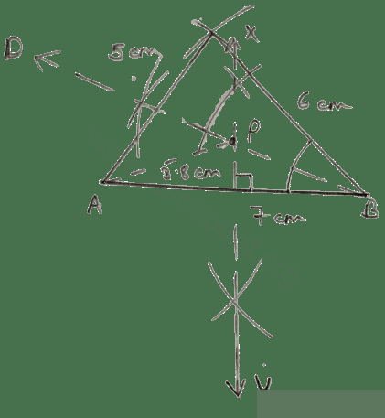 ICSE Maths Solved Competency Focused Questions Solutions Class 10 Chapter 2 Short Answer Questions 1 5 Construct a triangle ABC such that AB = 7 cm, BC = 6 cm and CA = 5 cm. Maths Competency Focused Practice Questions Class 10 Solutions.