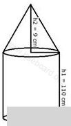 An iron pole consisting of a cylindrical portion 110 cm high and of base diameter 12 cm is surmounted by a cone 9 cm high. Find the mass of the pole, given that 1 cm<sup>3</sup> of iron has 8 gm of mass (approx). Cylinder, Cone, Sphere, Concise Mathematics Solutions ICSE Class 10.