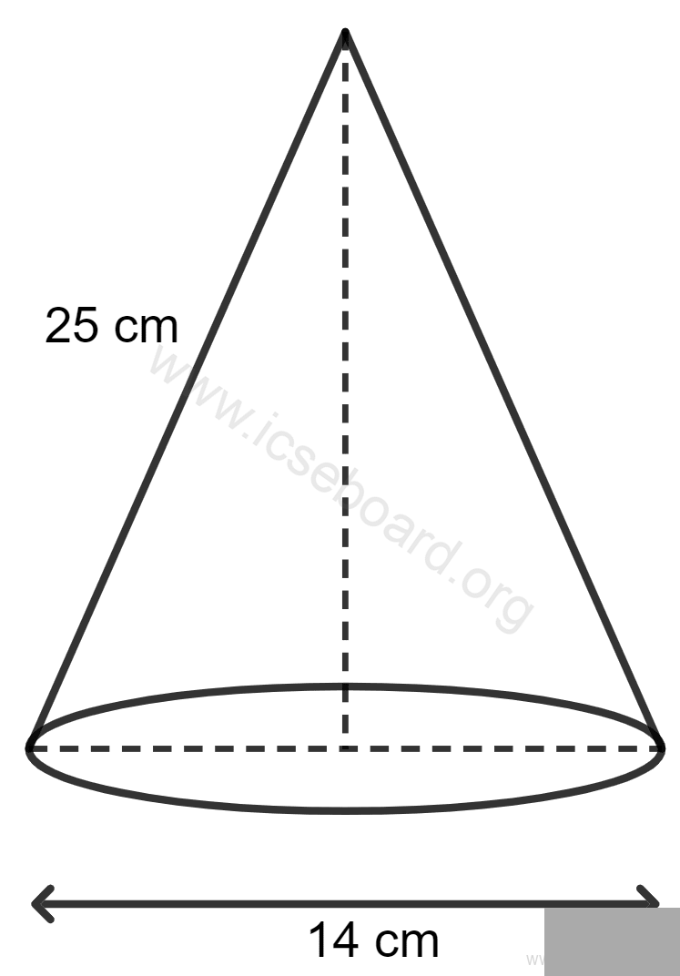 ICSE Maths Solved Competency Focused Questions Solutions Class 10 Chapter 2 Short Answer Questions 1 10 The ratio of the radius and the height of a solid metallic right circular cylinder is 7 : 27. This is melted and made into a cone of diameter 14 cm and slant height 25 cm. Find the height of the : Maths Competency Focused Practice Questions Class 10 Solutions.