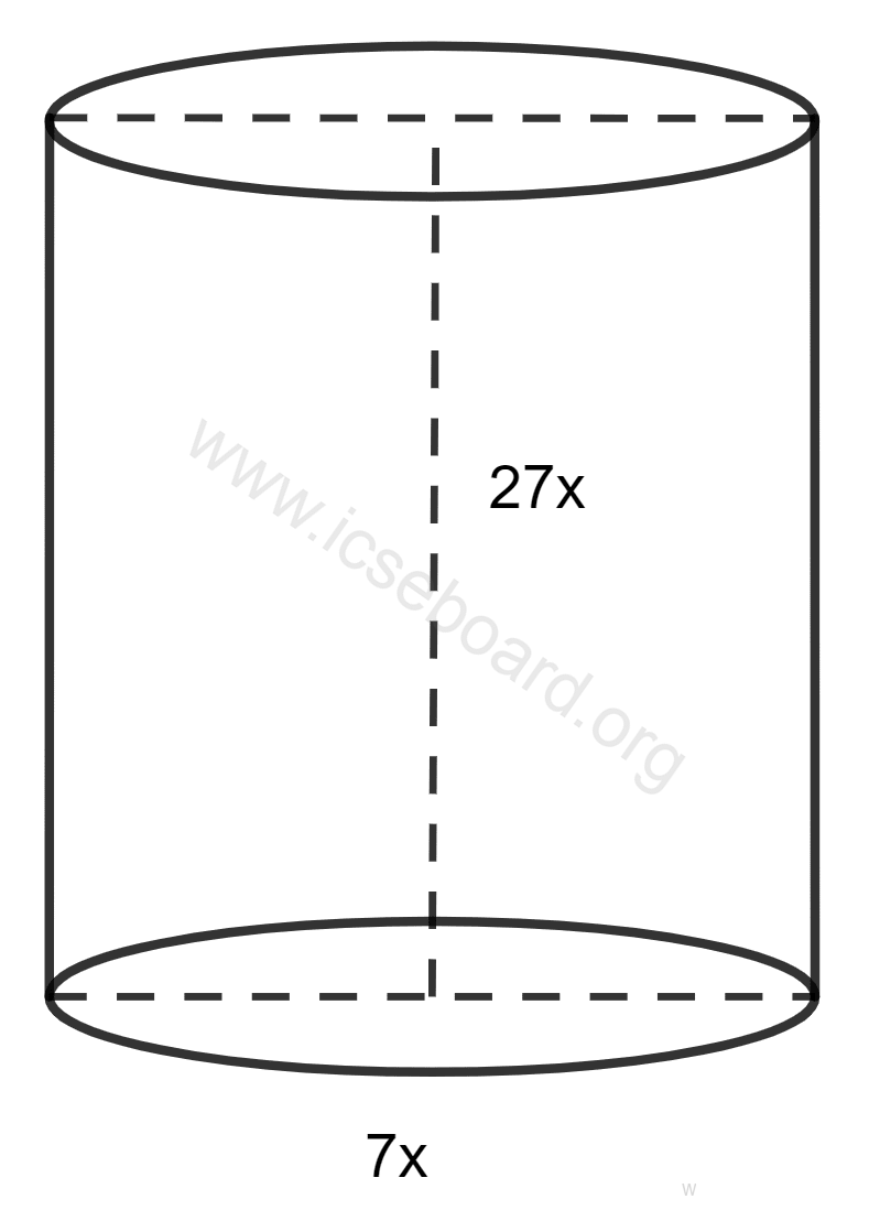 ICSE Maths Solved Competency Focused Questions Solutions Class 10 Chapter 2 Short Answer Questions 1 11 The ratio of the radius and the height of a solid metallic right circular cylinder is 7 : 27. This is melted and made into a cone of diameter 14 cm and slant height 25 cm. Find the height of the : Maths Competency Focused Practice Questions Class 10 Solutions.