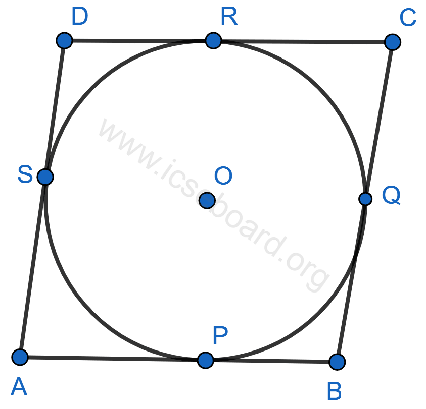 If the sides of a parallelogram touch a circle, prove that the parallelogram is a rhombus. Tangents and Intersecting Chords, Concise Mathematics Solutions ICSE Class 10.