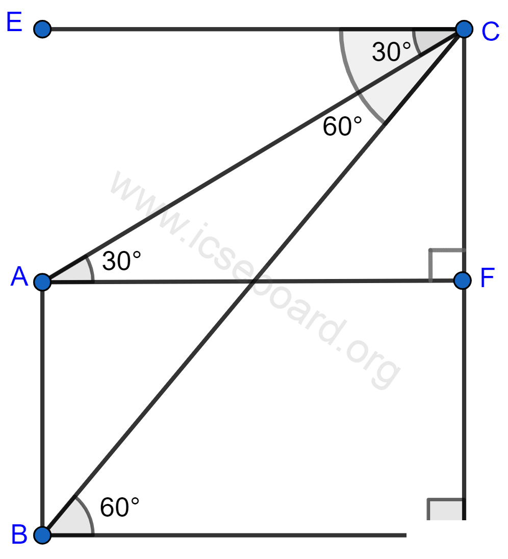 From the top of a cliff, 60 meters high, the angles of depression of the top and bottom of a tower are observed to be 30° and 60°. Find the height of the tower. Heights and Distances, Concise Mathematics Solutions ICSE Class 10.