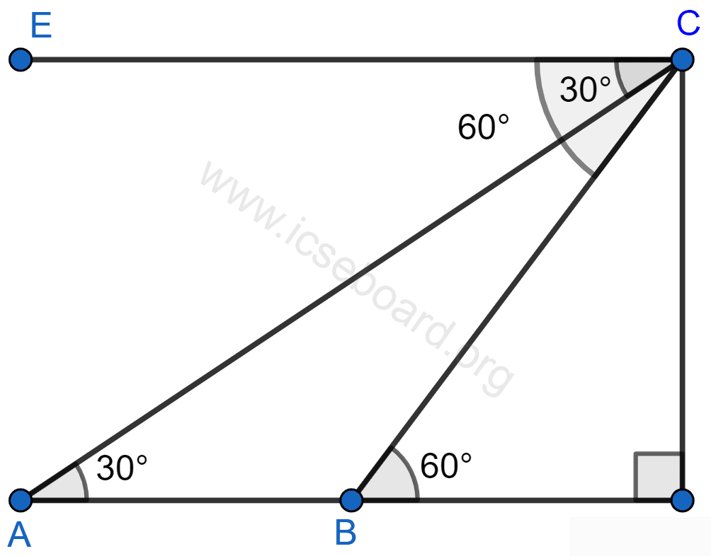 A man on a cliff observes a boat, at an angle of depression 30°, which is sailing towards the shore to the point immediately beneath him. Three minutes later, the angle of depression of the boat is found to be 60°. Assuming that the boat sails at a uniform speed, determine : (i) how much more time it will take to reach the shore ? (ii) the speed of the boat in metre per second, if the height of the cliff is 500 m. Heights and Distances, Concise Mathematics Solutions ICSE Class 10.