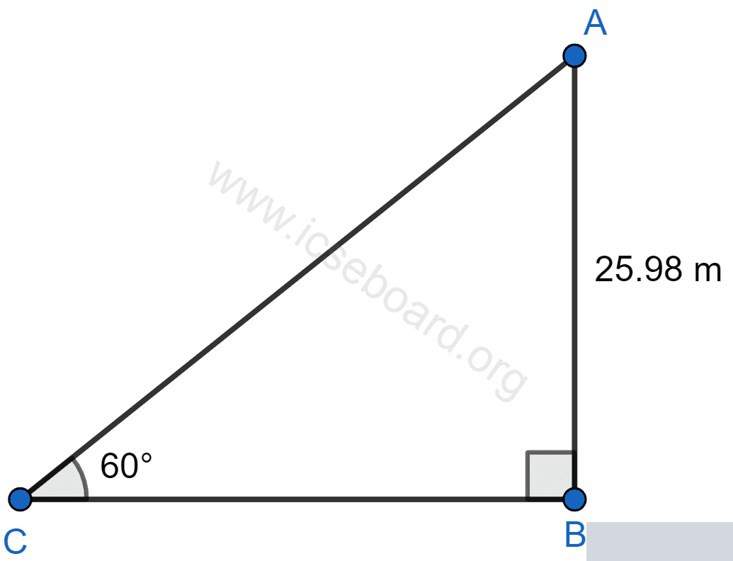 At a particular time, when the sun's altitude is 30°, the length of the shadow of a vertical tower is 45 m. Calculate : (i) the height of the tower, (ii) the length of the shadow of the same tower, when the sun's altitude is : (a) 45° (b) 60°. Heights and Distances, Concise Mathematics Solutions ICSE Class 10.